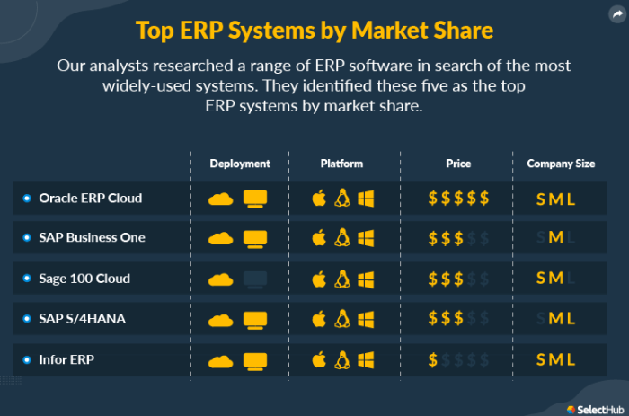 Mid Size Erp System Comparison Chart